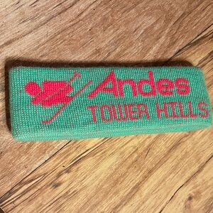 Andes Tower Hills Knit Ski Headband - Green & Pink